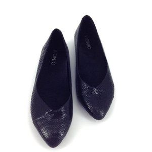 VIONIC Black Snake Caballo Flats